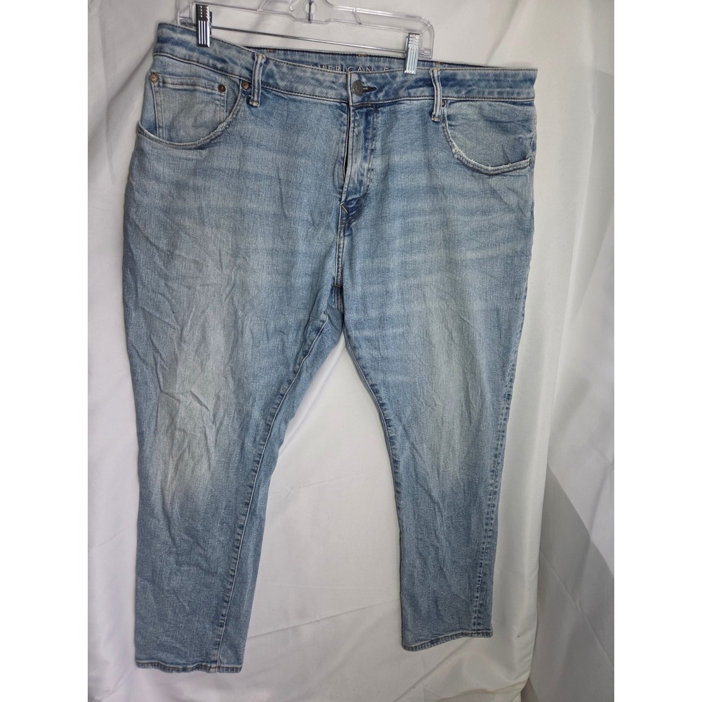 American Eagle Airflex+ Jeans Mens Blue Light Wash Athletic Skinny Mid Tapered
